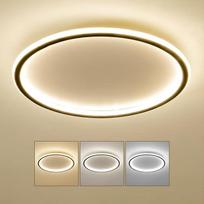 „Mikeru“ 40 cm skersmens apvalus LED lubinis šviestuvas, LED žiediniai lubiniai šviestuvai, reguliuojamas apšvietimas nuo 10 % iki 100 %, 3000 K/4500 K/6500 K, reguliuojamas vonios kambario lubinis šviestuvas, tinkamas svetainei, prieškambariui, laiptinei