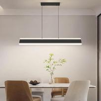„Mikeru“ pakabinamas šviestuvas valgomojo stalui, juodos spalvos, LED, 80 cm, reguliuojamas nuotolinio valdymo pultu nuo 10 % iki 100 %, 3000 K / 4500 K / 6000 K, lubinis šviestuvas, skirtas pakabinti valgomojo, virtuvės ar svetainės patalpose