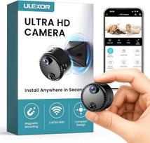 „Mini Camera 4K“ – belaidė 4K vaizdo stebėjimo kamera, skirta naudoti patalpose, su baterija, 2,4/5 GHz „Wi-Fi“, tiesiogine transliacija į mobilųjį telefoną, dirbtinio intelekto asmenų atpažinimu, judesio jutikliu, naktinio matymo funkcija, SD kortelės ir