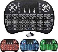 „Mini Wireless Keyboard“ – 2,4 GHz nešiojamoji belaidė klaviatūra su jutikliniu pelės pultu. Idealiai tinka „Android“, „Smart TV Box“, HTPC, IPTV, kompiuteriams, planšetėms ir „Xbox“