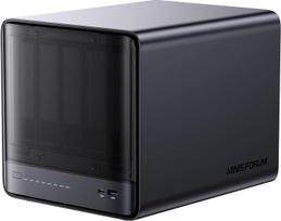 „MINIS FORUM N5 Pro“ 5-lizdžių stalinis NAS, „Ryzen AI 9 HX Pro 370“ 12C/24T procesorius, ECC palaikymas, 128GB SSD, 10GbE + 5GbE, 3×M.2 NVMe, OCuLink, 4K HDMI / 2×USB4, PCIe ×16, „MinisCloud“ OS (be HDD)