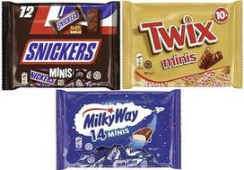 „Minis Mix“ šokoladų plytelės, 681 g – „Snickers“, „Twix“ ir „Milky Way“ – po 227 g, 3 vnt. rinkinys