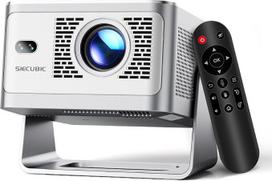 „Mini“ projektorius 4K su „Android 14“ ir integruotomis programėlėmis, projektorius su natūralia 1080p raiška