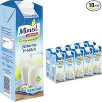 „MinusL“ pieno be laktozės H-pienas, 1,5 % riebalų, ilgai laikomas pienas, po 1 litrą, 10 vnt. pakuotė pufai