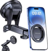 „Miracase“ mobiliojo telefono laikiklis automobiliui, skirtas „MagSafe“ [stipri siurblinė taurė] Mobiliojo telefono laikiklis automobiliui, pasukamas 360°, montuojamas ant prietaisų skydelio arba prie priekinio stiklo. Komplektai, skirti „iPhone“, „Galaxy