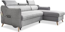 „MIUFORM“ kampinė sofa su miego funkcija ir galvos atrama su daiktų dėže, „Sweet Harmony“ kampinė sofa, svetainės sofa-lova (šviesiai pilka, dešiniąja puse)
