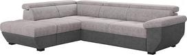 „Mivano Speedway“ kampinis sofos komplektas, L formos sofa su reguliuojamais atlošais ir pufu, 262 x 79 x 224, dviejų atspalvių pilka/tamsiai pilka