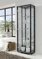 „möbelando Berlin VI“ stiklinė vitrina, stovinti vitrina, juoda