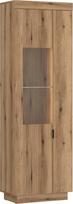 „möbelando Delamar“ stiklinė vitrina su „Coast Evoke Oak“ apdaila – 62,2 x 197,8 x 39,6 (plotis x aukštis x gylis)