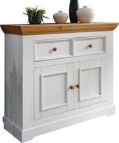 „möbelando“ WZ-0133 baltos spalvos komoda iš masyvios pušies su 2 stalčiais ir 2 durelėmis. Matmenys (P x A x G) 108,5 x 94 x 42 cm