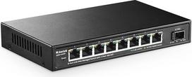 „MokerLink“ 8 prievadų 2,5Gb valdomas Ethernet komutatorius su 10Gb SFP, 8 x 2,5Gb Base-T prievadais, suderinamais su 10/100/1000Mb/s, metalinis, valdomas, be ventiliatoriaus tinklo komutatorius