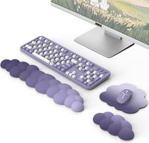 „MoKo Clouds“ riešo atrama klaviatūrai ir pelei su pelės kilimėliu, violetinė