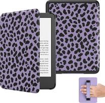 „MoKo“ violetinis „Leopard“ dėklas, skirtas „Kindle“ 6 colių (11-osios kartos, 2024/2022 m.)