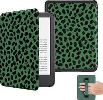 „MoKo“ „Kindle“ 6 colių dėklas (11-oji karta, 2024/2022 m.) – tamsiai žalias leopardinis raštas