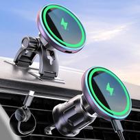 „MOKPR“ „MagSafe“ automobilinis laikiklis su įkrovimo funkcija, 15 W „iPhone“ „MagSafe“ įkroviklis, automobilinis mobiliojo telefono laikiklis, montuojamas ant automobilio ventiliacijos angos arba prietaisų skydelio, skirtas „iPhone“ 17/16/15/14/13/12 mod