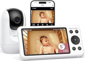 „Momcozy BM04“ kūdikių stebėjimo sistema su 2 kameromis, 5 colių išmanusis „Wi-Fi“ kūdikių stebėjimo monitorius