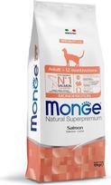 „Monge Natural Superpremium Monoprotein Adult Salmon“ – sausas maistas suaugusiems katėms (maistas su lašiša, omega-3 riebalų rūgštys, suteikiančios kailiui blizgesį, aukštos kokybės sudėtis, be dirbtinių dažiklių, 10 kg)