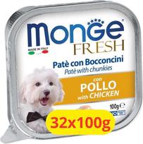 „Monge Fresh“ šunų šlapias patė su vištiena – 32 x 100 g