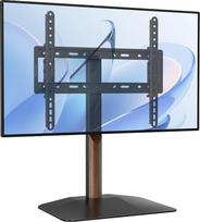 „monTEK“ televizoriaus stovas su laikikliu, skirtas 32–65 colių LCD, LED ir OLED televizoriams | Keliamoji galia – 40 kg, universalus grindinis televizoriaus stovas, reguliuojamo aukščio, pakreipiamas ir pasukamas, VESA 400 x 400 mm, riešuto medžio imitac