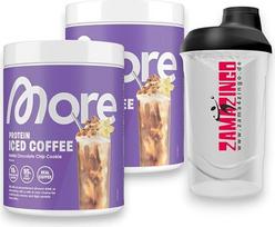„More Protein“ ledinė kava su vanilės ir šokolado gabaliukais 300 g (2 vnt. pakuotė) | Baltyminiai milteliai vasarai + nemokamas „Zama4Zingo“ kokteilio plaktuvas 600 ml