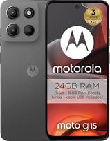 „Moto g15“ 24GB „Tornado“ (8GB + 16GB „RAM Boost“) / 512GB, pilkos spalvos, Ispanija, 6,72 colių FHD+ ekranas, 50 MP kamerų sistema ir ultraplačiakampis objektyvas, 5200 mAh baterija, „TurboPower“ 18 W, matinis paviršius