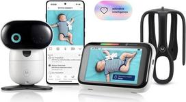„Motorola Nursery PIP1710 Connect“ WLAN kūdikių stebėjimo sistema su motorizuota HD kamera ir 5 colių jutikliniu ekranu | AI vyno atpažinimo ir vertimo funkcijos, „Motorola Baby“ programėlė, naktinio matymo funkcija