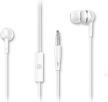 „Motorola“ laidinės ausinės su mikrofonu – „Earbuds 105“ laidinės ausinės, skirtos įdėti į ausį, su skambučių ir muzikos valdymo mygtuku, patogios, lengvos ir patogiai laikomos ausinės, aiškus žemų dažnių garsas, triukšmo izoliacija – baltos spalvos