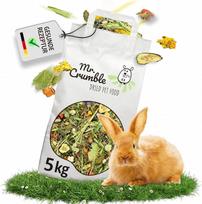 „Mr. Crumble Mümmel-Mix“ triušių pašaras, 5 kg – be grūdų pagrindinis pašaras nykštukiniams triušiams – be granulių, su žolelėmis, daržovėmis, gėlėmis ir sėklomis – struktūrinis sausas pašaras