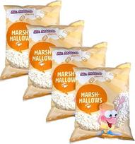 „Mr. Mallo“ mini zefyrai, 4 x 1000 g, putų cukraus gaminiai, pelės riebalai, didelė pakuotė, minkšti saldainiai kepimui, kakava