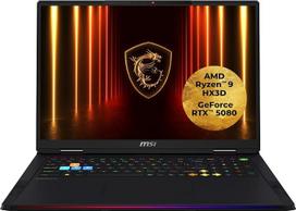 „MSI Raider A18 HX“ žaidimų nešiojamasis kompiuteris, 18 colių UHD+ „Mini LED“ 120 Hz ekranas, „AMD Ryzen 9 9955HX3D“, „NVIDIA GeForce RTX 5080“, 64GB DDR5, 2 TB SSD, „Windows 11 Home“, QWERTZ klaviatūra, A9WIG-080