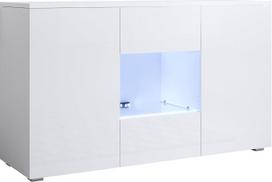„Muebles bonitos“ bufetas „Luke“, modelis A2, 120 x 70 cm, baltos spalvos, su standartinėmis kojelėmis