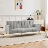 „MURUL“ moderni sulankstoma sofa-lova su papildomomis kojelėmis ir miego funkcija, aksominis audinys, tinka svetainei, miegamajam, namų kino teatrui ir svečių kambariui. Yra vaizdo įrašas [Senasis prekės kodas: N653P260506G]