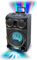 „MUSE M-1938 DJ Artistic“ „Bluetooth“ garsiakalbis su FM radiju ir USB jungtimi, pagamintas iš aukštos kokybės medinio korpuso, juodos spalvos