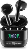 „Music Sound Spark“ TWS „Bluetooth“ ausinės, belaidės, su LED ekranu, 17 valandų grojimo trukmė, automatinis suporavimas, valdymas liečiant, ausinės, juodos spalvos