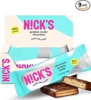 „N!CK'S“ baltymų vaflių batonėlis su šokoladu, 9 vnt. po 40 g | 25 % baltymų, 198 kalorijų, mažai angliavandenių, be pridėto cukraus, be glitimo