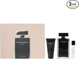 „Narciso Rodriguez For Her“ tualetinis vanduo, 100 ml, dovanų rinkinys 2023 (sudėtyje: 100 ml tualetinio vandens, 50 ml kūno losjono ir 10 ml kelioninis purškiklis)