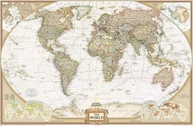 „National Geographic World“ antikvarinio stiliaus sieninis žemėlapis, 46" x 30,5", meno reprodukcija