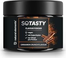 „natural elements“ „SoTasty“ skonio milteliai, 200 g – „Cinnamon Crunch“ – 9 kcal/porcijoje (3 g) – universalus priedas varškei, košei, kokteiliams – sukurti Vokietijoje ir išbandyti laboratorijoje