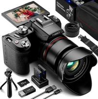 „NBD“ 8K/5K skaitmeninis fotoaparatas, 64 MP, automatinis fokusavimas, 16 kartų optinis priartinimas | 2,8 colio 180° atlenkiamas ekranas, „Wi-Fi“, mikrofonas, 2 baterijos, 32GB kortelė, „micro HDMI“, PASM režimai, kelionės, vlogų kūrimas