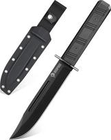 „NedFoss Brave BK“ medžioklinis peilis, 17,2 cm, pagamintas iš D2 plieno, su pilnu koto įdėklu, skirtas naudoti gamtoje | Didelis „Bowie“ peilis su G10 rankena ir „Kydex“ makštu, išgyvenimo peilis su titano elementais, „Rambo“ peilis, skirtas kempingui, d