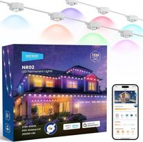 „NEEWER“ 48 pėdų nuolatinis lauko prožektorius namų dekoravimui, išmaniosios AI RGB IC CW lauko stogo išsikišimo girliandos, 30 LED lempučių, valdymas per programėlę, daugiau nei 50 scenarijų, IP65 atsparumas vandeniui, suderinamas su „Alexa“, NR02
