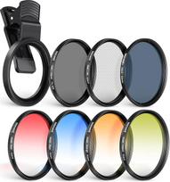 „Neewer“ 52 mm ND CPL „Star 4“ spalvų gradiento filtrų rinkinys su mobiliojo telefono objektyvo spaustuku | Suderinamas su „iPhone 17“, „16“, „16e“, „15“, „14 Pro Max“, „Plus“, „Canon“, „Nikon“ ir „Sony“ fotoaparatais