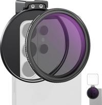 „NEEWER“ 67 mm reguliuojamo ND filtro ir srieginio mobiliojo telefono laikiklio rinkinys, reguliuojamas ND2–32 HD pilkas filtras – fotografavimo išmaniuoju telefonu priedai, suderinami su „iPhone 17 Pro Max“ ir „Samsung S26 Ultra“