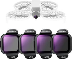 „NEEWER“ ND filtrų rinkinys, suderinamas su „DJI Flip“ / „Lito X1“ dronais, ND8, ND16, ND32, ND64 – tvirtinamų, daugiasluoksnių HD neutralaus tankio objektyvo filtrų priedų rinkinys, FL-N34