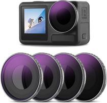 „NEEWER“ ND/CPL filtrų rinkinys, suderinamas su „DJI Osmo Action 4“/„Action 5 Pro“ (4 vnt. rinkinys), prisukami ND8/PL+ND16/PL+ND32/PL+ND64/PL poliarizaciniai filtrai, veiksmo kamerų priedai, daugiasluoksnis HD optinis stiklas, FL-A14