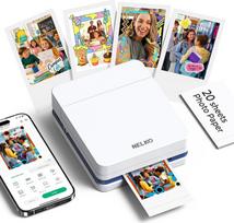 „Nelko PP01“ nešiojamas mini nuotraukų spausdintuvas išmaniesiems telefonams, baltas | Spausdintuvas išmaniesiems telefonams su rašalinio spausdinimo technologija, skirtas „iOS“ ir „Android“ sistemoms, juokinga redagavimo programa, 20 lapų lipnaus nuotrau