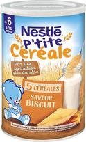 „Nestlé Bébé P'tite“ džiovinti grūdai, sausainiai, nuo 6 mėnesių – 415 g dėžutė