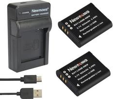 „Newmowa LI-50B“ baterija (2 vnt. rinkinys) ir USB įkroviklio rinkinys, skirtas „Olympus LI-50B“