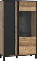 „Newroom Dosa“. Keturi juodos ir alpiškos eglės spalvos stiklinės vitrinos, modernios, 95,4 x 158,8 x 42 cm (plotis x aukštis x gylis). Stiklinė vitrina, stovinti vitrina, stiklinė vitrina, skirta svetainei