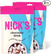 „NICKS“ šokoladinis gėrimas – karštas šokoladas be pridėto cukraus, aukštos kokybės kakavos gėrimas, tinkamas keto dietai, veganiškas, be glitimo (250 g x 2 vnt. pakuotė)